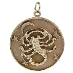 Vintage Scorpio Gold Charm Pendant