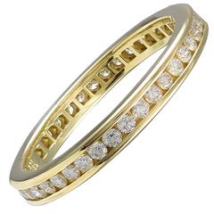 Vintage Cartier Diamond Gold Eternity Band Ring