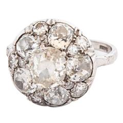 Diamond Gold Cluster Ring