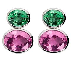 Colleen B. Rosenblat Tourmaline Rhodolite Gold Earrings 2