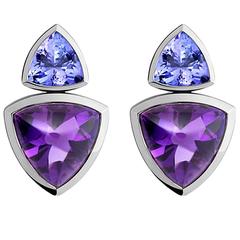 Colleen B. Rosenblat Tanzanite Amethyst Gold Earrings 12