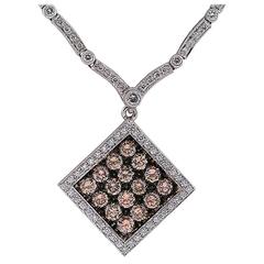6.97 Carats Fancy Color Diamonds Gold Necklace 3