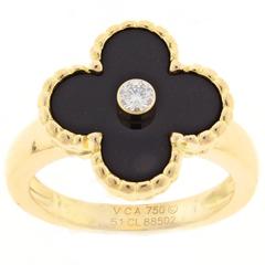 Van Cleef & Arpels Diamond Gold Alhambra Ring