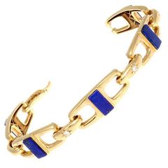 Van Cleef & Arpels Lapis Diamond Gold Bracelet
