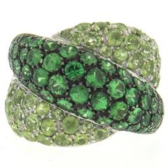 Damiani Gomitolo Green Sapphire Gold Ring 