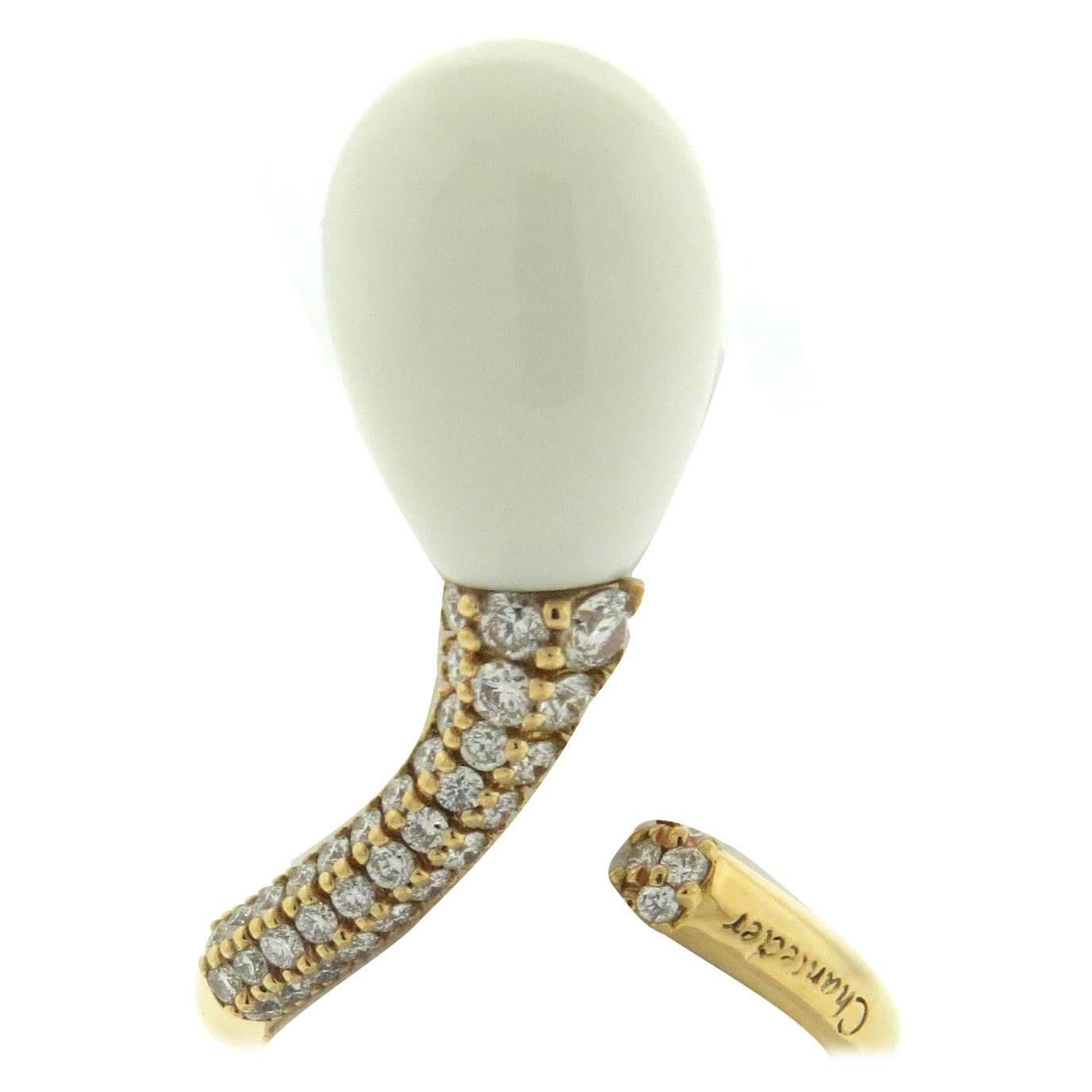 Chantecler White Onyx Diamond Gold Joyful Wrap Ring 