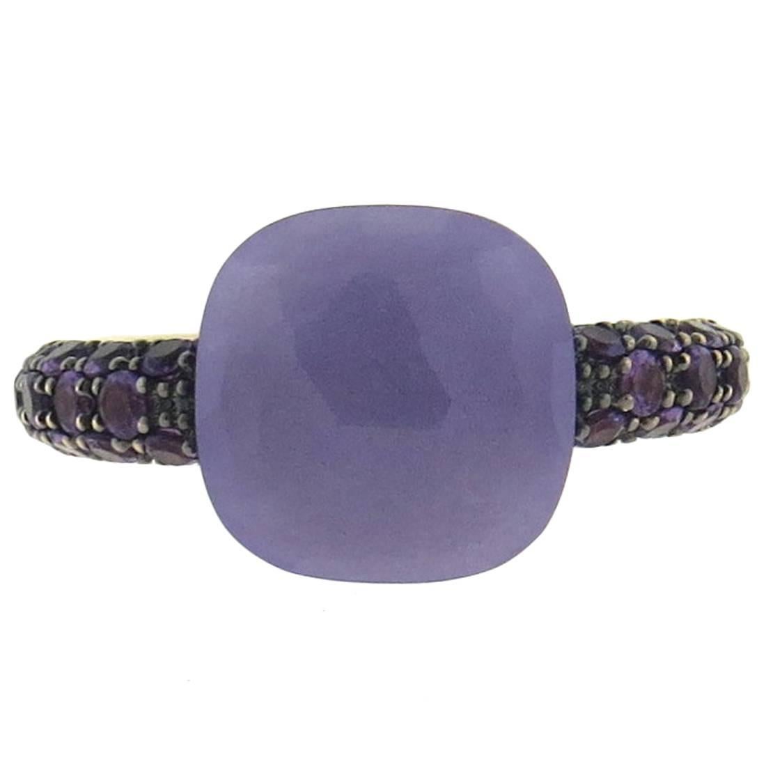 Pomellato, bague Capri en or, jade lavande et améthyste