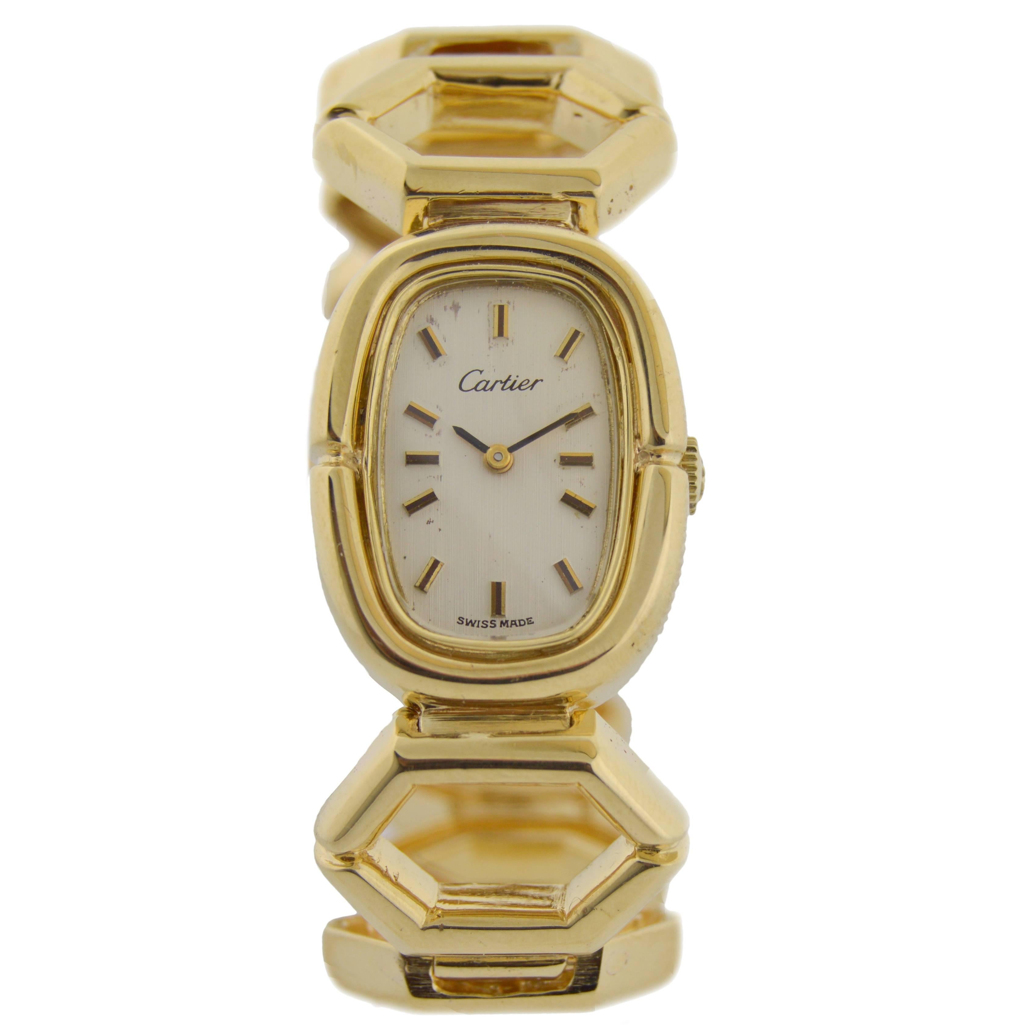 Cartier Lady's Yellow Gold Bracelet Wristwatch