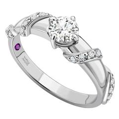 Ana De Costa Platinum Diamond Ribbon Engagement Ring 1
