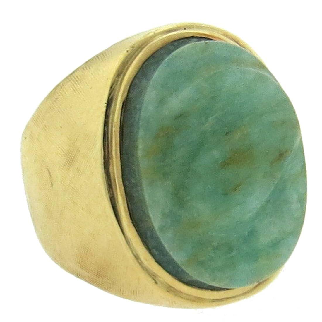 Burle Marx Jade Gold Dome Ring