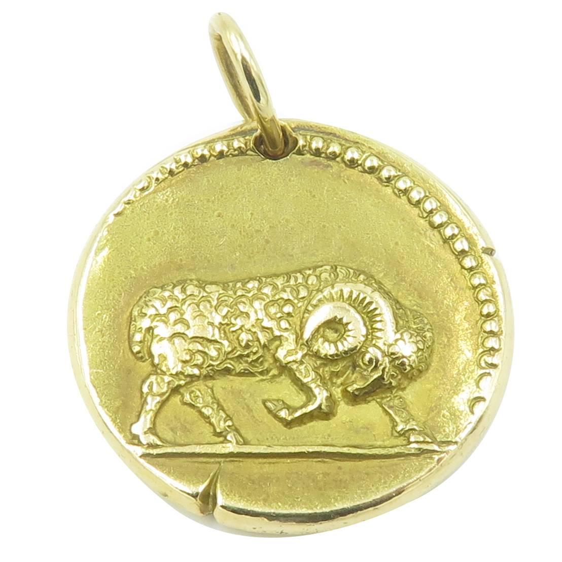 Van Cleef & Arpels Gold Aries Zodiac Pendant