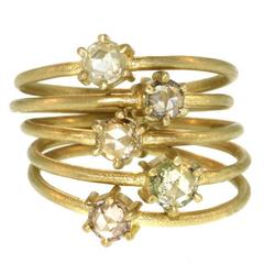5 Part Colored Diamond Gold Ring 5 Part Colored Diamond Gold Ring