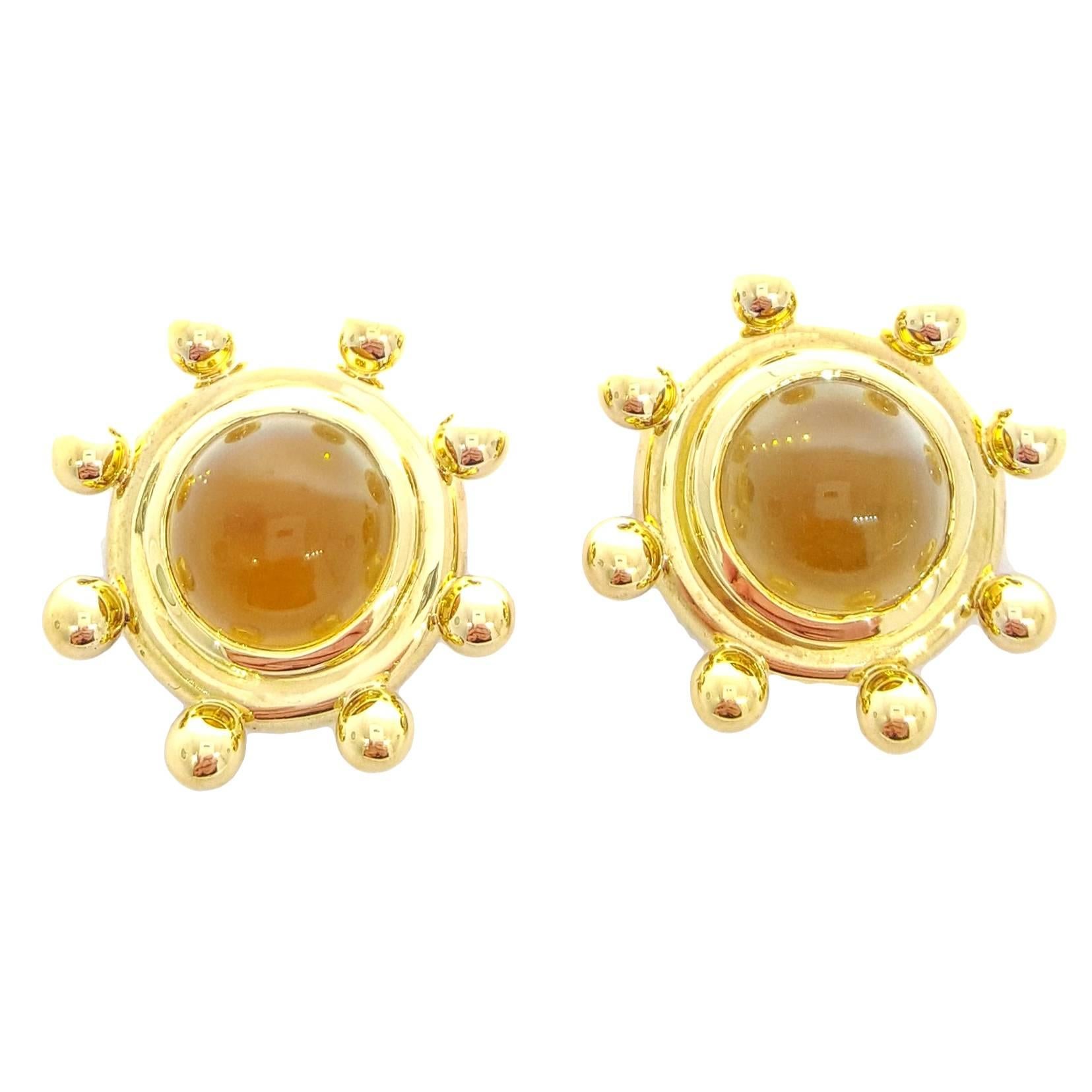 Tiffany & Co. Paloma Picasso Citrine Cabochon Gold Earrings