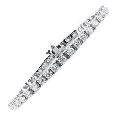 6.00 Carat Round Brilliant Cut Diamond Platinum Tennis Bracelet