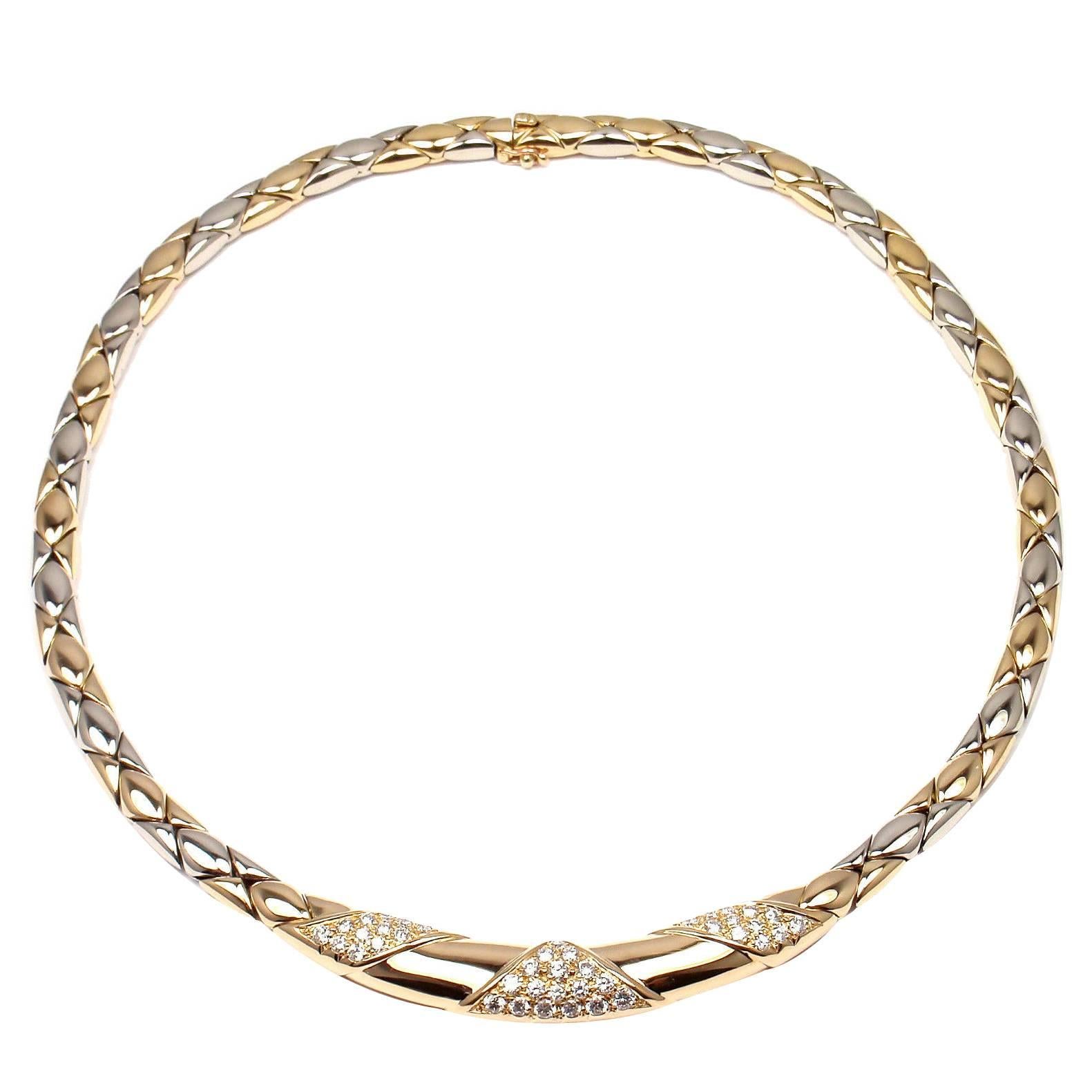 Cartier Diamond Two Color Gold Necklace