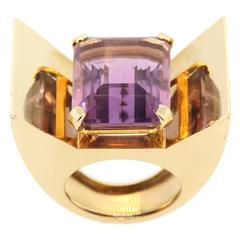 1940s Retro Amethyst Gold Ring 1940s Retro Amethyst Gold Ring