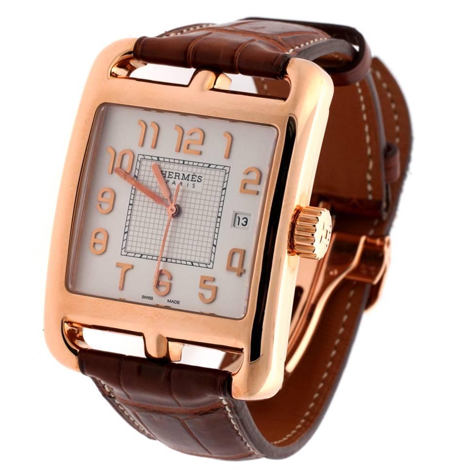Hermes Rose Gold Limited Edition Cape Cod Automatic Wristwatch