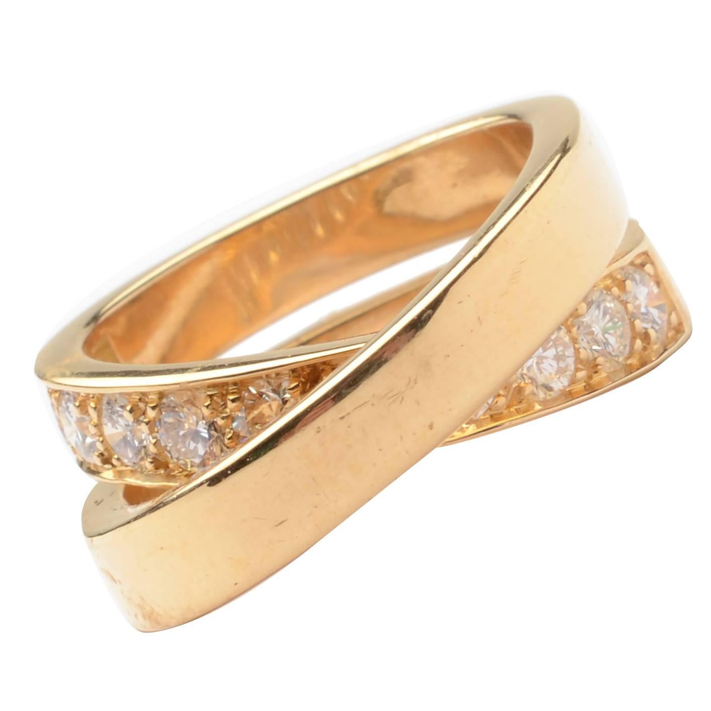 Cartier Diamond Gold Nouvelle Vague Crossover Ring