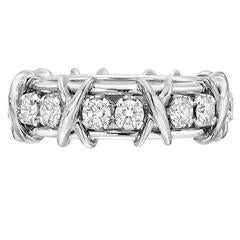 Tiffany & Co. Schlumberger Diamond Platinum 16 Stone Band Ring