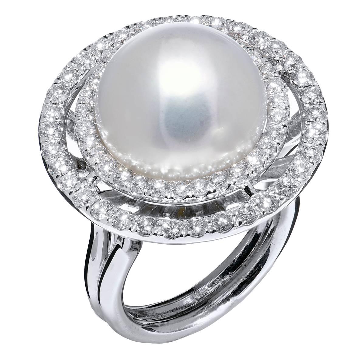 Pearl Diamond Gold Ring