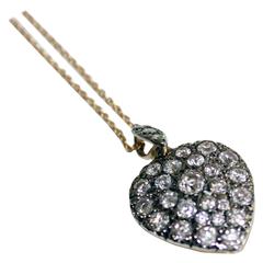 Diamond Two Color Gold Heart Pendant
