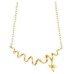 Ethical Gold Tendril and Flower Necklace