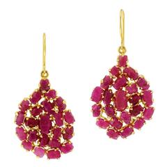 Pippa Small Invisible Collection Ruby Gold Earrings