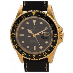 Vintage Rolex Yellow Gold GMT II Wristwatch Ref 16718