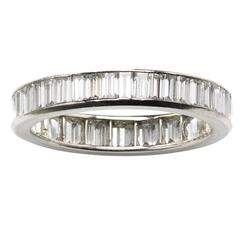 Diamond Platinum Eternity Band Ring 7