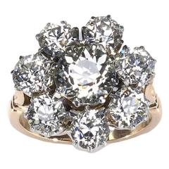 Edwardian Diamond Gold Platinum Cluster Ring 6