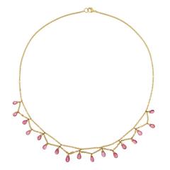 Jona Pink Tourmaline Yellow Gold Necklace