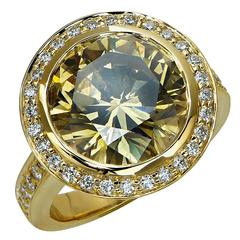 7.04 Carat Brown Diamond Gold Ring
