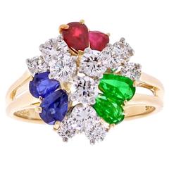 Oscar Heyman Precious Gem Diamond Gold Platinum Ring
