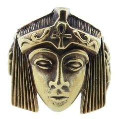 Powerful Sculptural Egyptian Style Gold  Ring