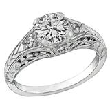 0.77 Carat GIA Cert Diamond Platinum Engagement Ring