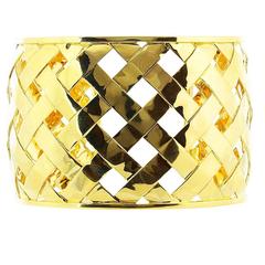 Gold Open Work Cuff Bracelet