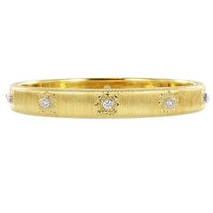 Buccellati Classica Diamond Gold Bangle Bracelet