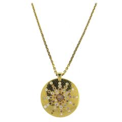 De Beers Talisman Fancy and Rough Diamond Gold Pendant Necklace