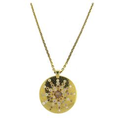 De Beers Talisman Fancy und Rohdiamant Gold Anhänger Halskette