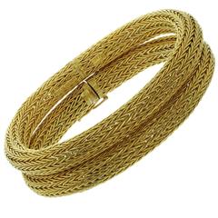 Ilias Lalaounis Pair of Gold Mesh Bracelets