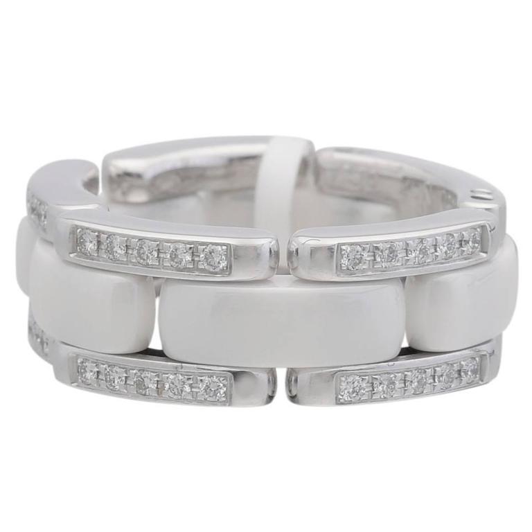 Chanel Ultra Diamond White Gold Ceramic Ring