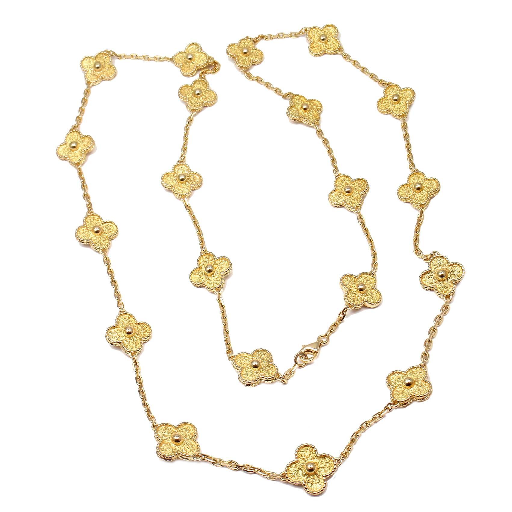 Van Cleef & Arpels Vintage Alhambra Gold 20 Motif Necklace