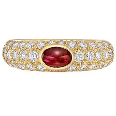 Cartier Ruby Diamond Gold Dome Ring Cartier Ruby Diamond Gold Dome Ring