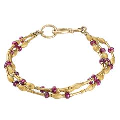 Ruby Gold Beaded Bracelet