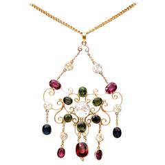 Victorian Gem Gold Necklace 1