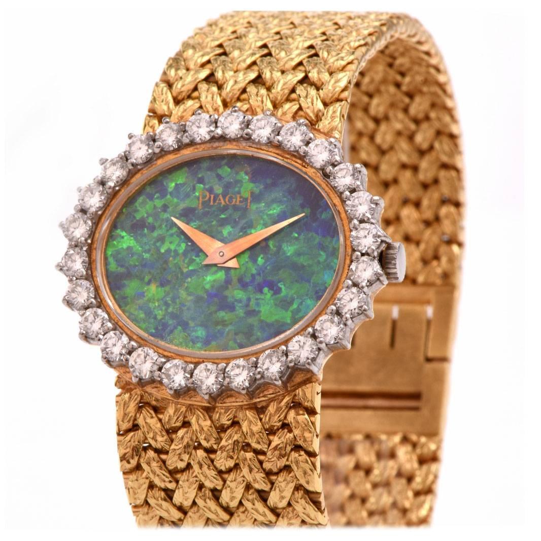 Piaget Yellow Gold Diamond Bezel Opal Dial Wristwatch Ref 9326D2-332951
