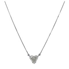 5.07 Carat GIA Cert Heart Shaped Diamond Gold Necklace
