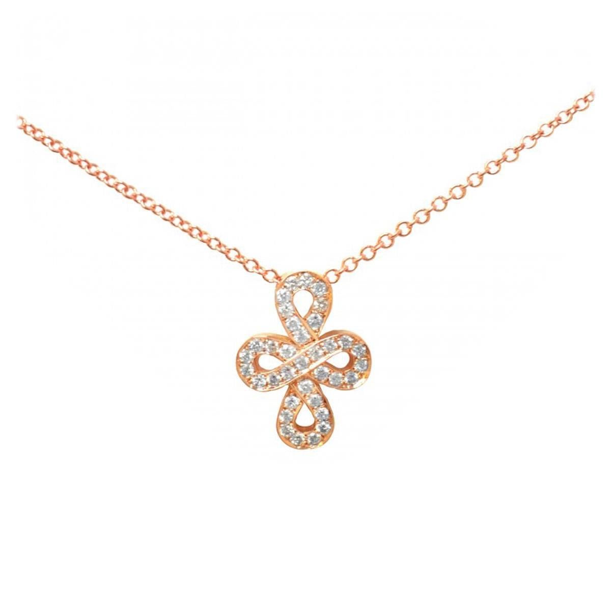 Rose Gold Infinite Love Diamond Pendant Necklace For Sale