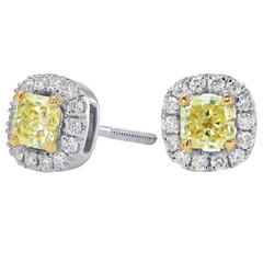 Natural Fancy Yellow Radiant Cut Diamond Gold Ring Earrings and Pendant Set