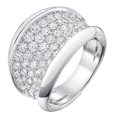 Pave Diamond Gold "Moonscape" Concave Ring